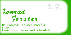 konrad forster business card